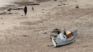 Beached boat lies wrecked 50 days after running aground on Tyneside