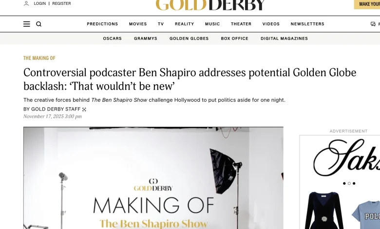 Ben Shapiro Trolls the Awards Community With FYC Ad for “Best Podcast”