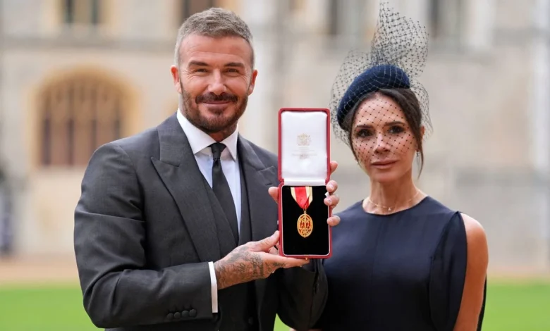 Bend a knee like Beckham: Soccer star is knighted by King Charles III