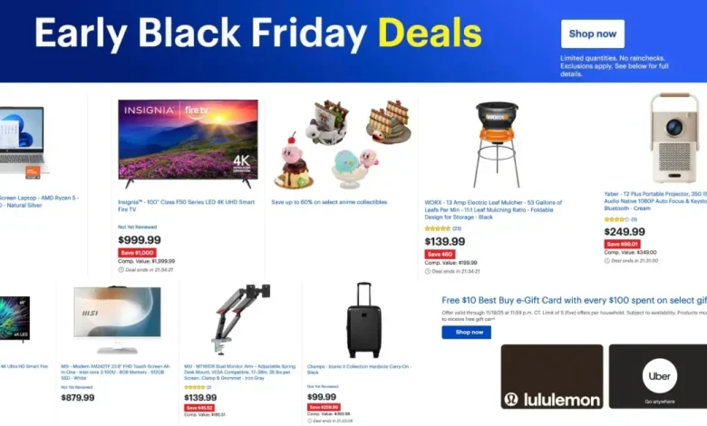 Best Buy Black Friday Deals of the Day: FREE gift cards, HP touchscreen laptop $300, up to 60% off anime collectibles, more