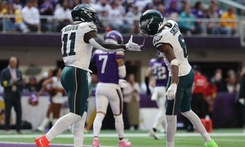 Betting Eagles-Packers: Why A.J. Brown and DeVonta Smith beat projections in tight game