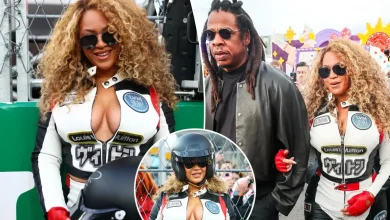 Beyoncé turns heads in form-fitting racing gear while arriving at F1 Grand Prix with Jay-Z
