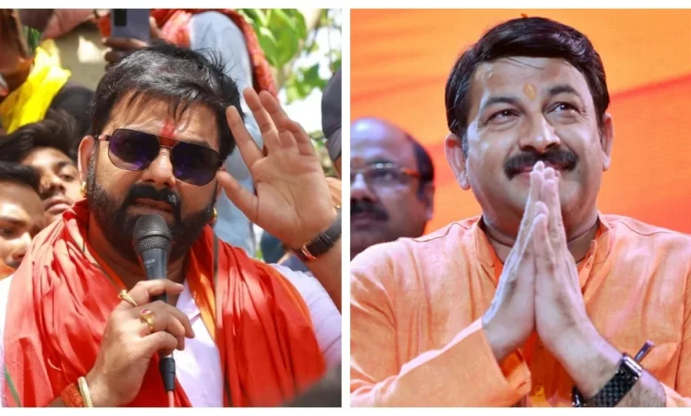 Bhojpuri Stars Shine on Final Day of Bihar Campaign: Chaos at Pawan Singh Rally, Manoj Tiwari Sings in Banka