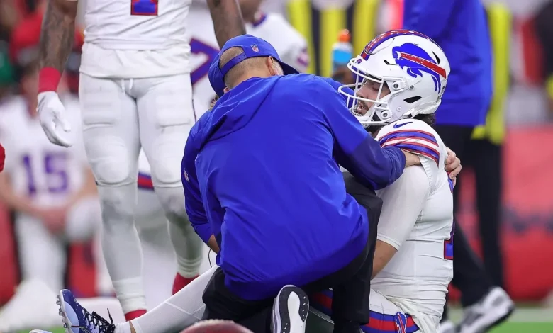 Bills' Josh Allen injured on huge hit from Will Anderson Jr. against Texans