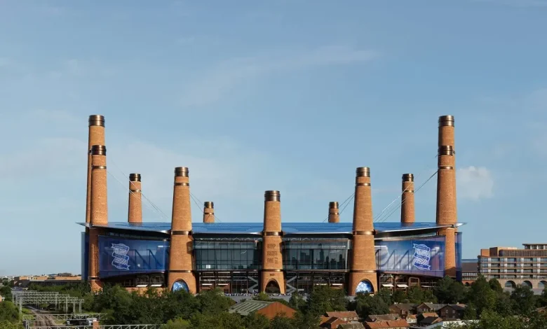 Birmingham City’s 62,000-seat stadium with 12 chimneys and sky bar