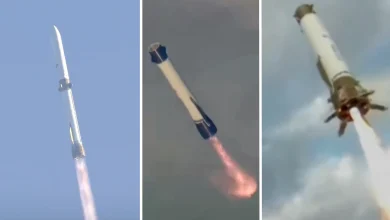 Blue Origin lands huge New Glenn rocket booster for 1st time after acing Mars ESCAPADE launch for NASA