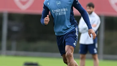 Brazil national team train at Arsenal’s training ground