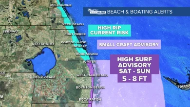 Breezy onshore winds fuel dangerous surf; gradual warmup ahead
