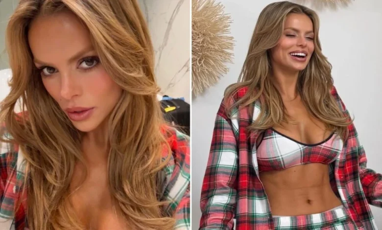 Brooks Nader Flaunts Her Abs in Skimpy Holiday Pajamas
