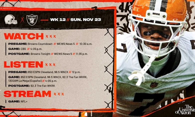 Browns vs. Raiders: How to Watch, Listen & Live Stream
