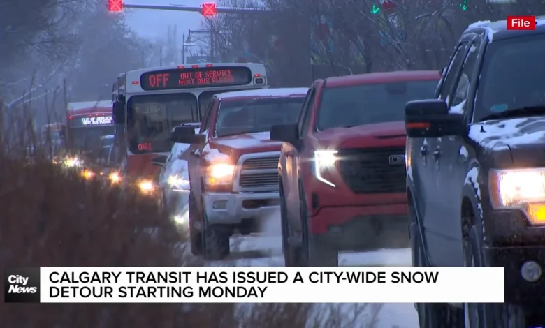 Calgary Transit has issued a city-wide snow detour starting Monday