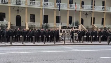 Calls for tougher laws after 'disgraceful' mistake allows neo-Nazi protest outside NSW parliament to slip through cracks