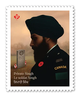 Canada Post Unveils Private Singh Stamp Honoring Sikh Soldiers in Canadian Military