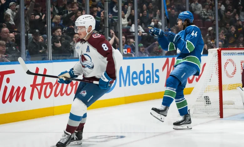 Canucks Tie Game Late But Fall 5-4 In Overtime To The Avalanche