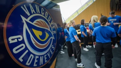 Canucks players sport Goldeneyes jerseys ahead of season opener
