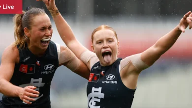 Carlton vs West Coast AFLW LIVE: Blues, Eagles locked in battle at soaked Ikon Park; Eagles lose veteran to injury