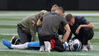 Carolina Panthers QB Bryce Young leaves game vs. Falcons following sack