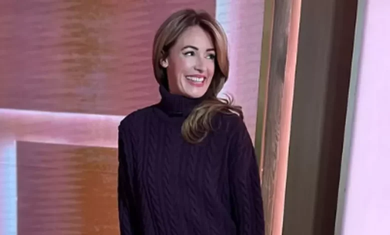 Cat Deeley's elegant purple River Island look is perfect for festive season