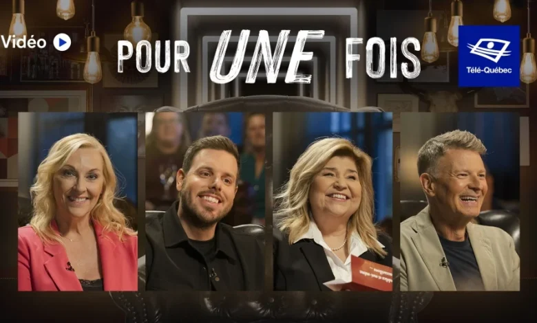 Chantal Machabée, Sam Breton, Marie-Claude Barrette et Stéphan Bureau se font surprendre à Pour une fois