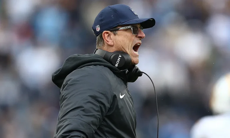 Chargers' Jim Harbaugh subtly calls out refs for dangerous hits on Justin Herbert