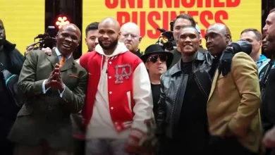 Chris Eubank Jr and Conor Benn upstaged by their famous fathers at media event