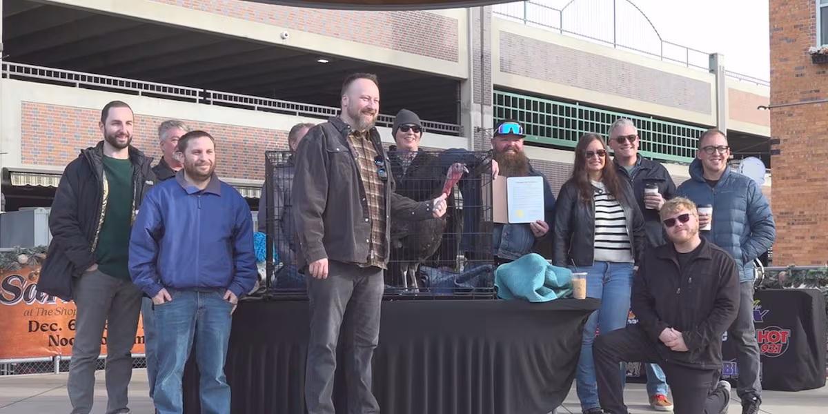 “Chris Farley” the turkey pardoned Wednesday as part of Rapid City Thanksgiving tradition