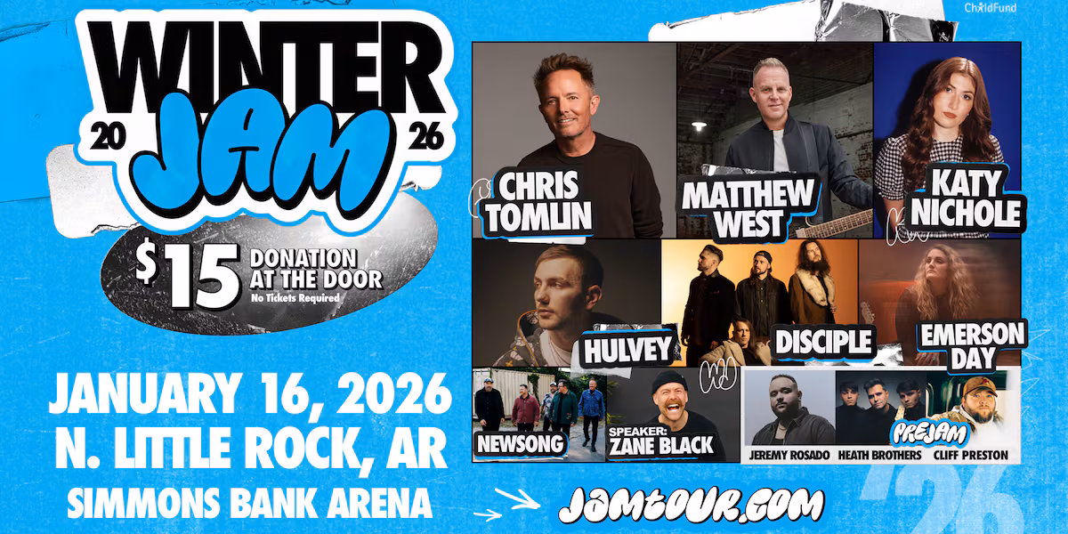 Chris Tomlin, Matthew West to headline Winter Jam in Arkansas