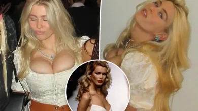 Claudia Schiffer’s look-alike daughter Clementine, 21, is all curves in a belted corset