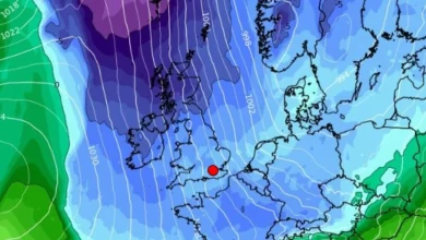 Cold weather maps turn ice blue as they show exact brutal date -4C Arctic freeze hits