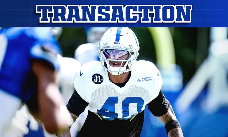 Colts activate CB Jaylon Jones from IR; sign CB Cameron Mitchell to 53-man roster from practice squad; waive LB Chad Muma, S Trey Washington; elevate DE Durell Nchami, WR Laquon Treadwell to active roster from practice squad for Week 9