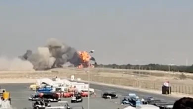 Combat jet crashes at Dubai air show in front of crowd of spectators