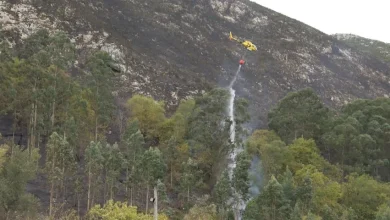 Controlado el aparatoso incendio en Lloroñi, en Colunga