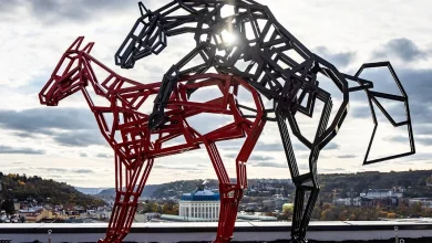 Controversial new horse sculpture on Prague rooftop sparks public debate
