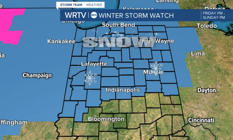 County-by-County: Snow forecast for Central Indiana