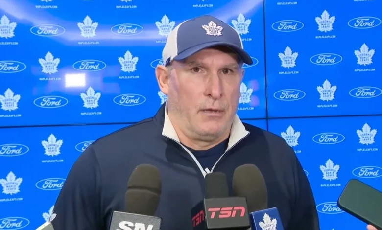 Craig Berube on Easton Cowan rejoining the Leafs: "He's given us some really good games... The [demotion] was just a move made for roster reasons, but he's back"