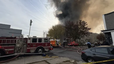 Crews battle 4-alarm warehouse fire in North Baltimore