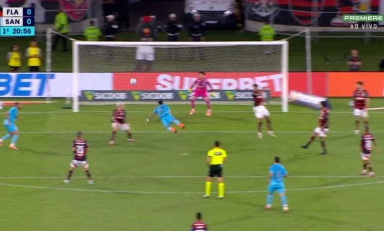 Cruzamento de Barreal assusta Rossi com cabeçada de Neymar que quase marca em cruzamento perigoso no Flame ...