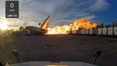 Dashcam video shows the moment UPS plane crashes in Louisville