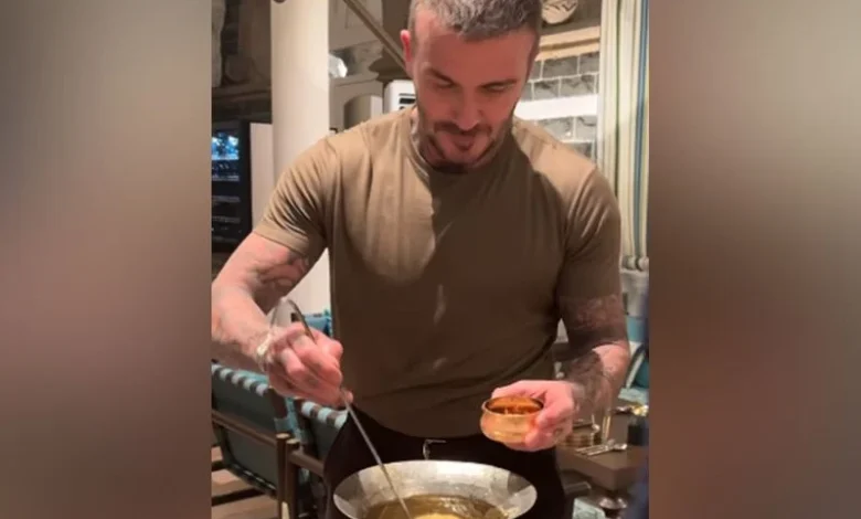 David Beckham prepares daal ki chaat