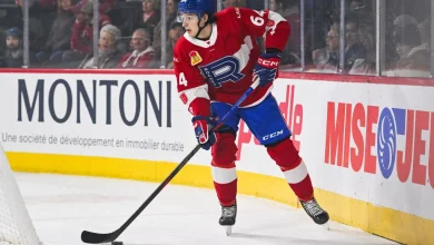 David Reinbacher scores in front of several NHL scouts