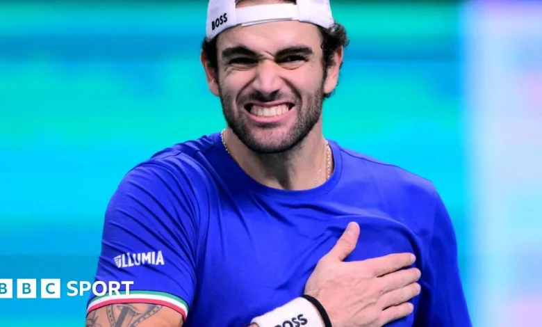 Davis Cup Finals: Matteo Berrettini gives Italy lead over Belgium in semi-final