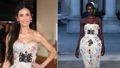 Demi Moore’s Floral Erdem Gown Breaks From Her Dark Glamour Streak