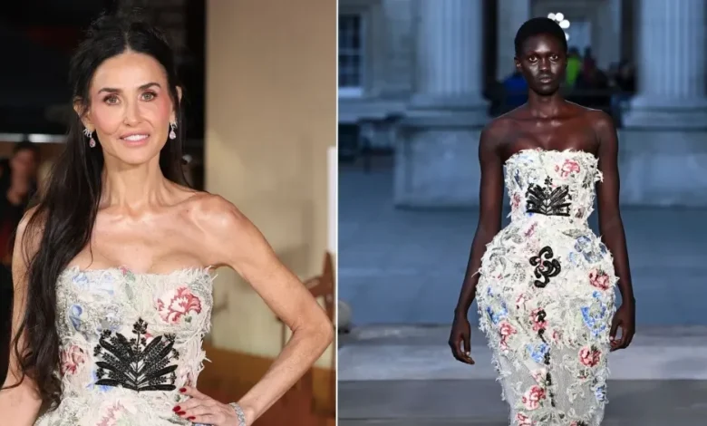 Demi Moore’s Floral Erdem Gown Breaks From Her Dark Glamour Streak