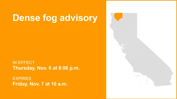Dense fog advisory for Western Siskiyou County and Central Siskiyou County