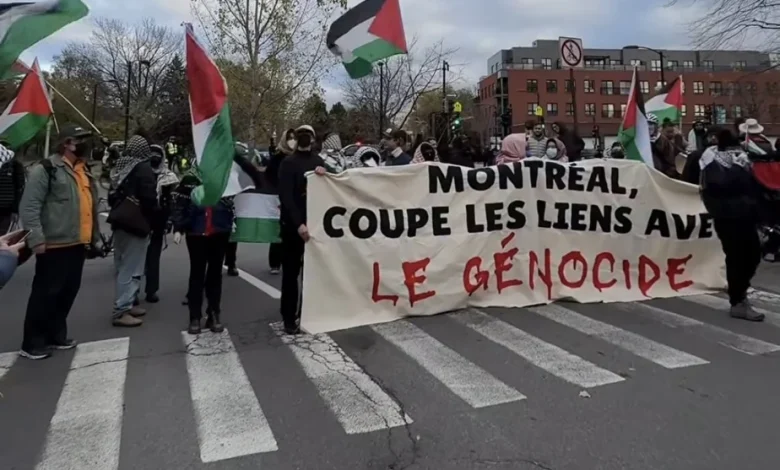 Des manifestants bloquent l’entrée du pont Jacques-Cartier