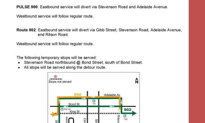 Detour- 2025 Oshawa Santa Claus Parade, Pulse 900 and Route 902