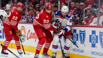 Detroit Red Wings history celebration gets ugly present in 4-1 loss to Rangers