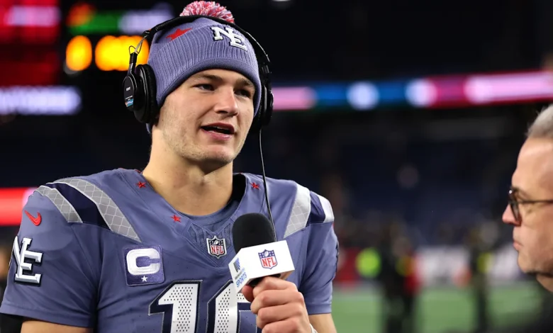 Drake Maye responds after Cam Newton criticizes Patriots' success this season: 'I don't even know what show he's on'