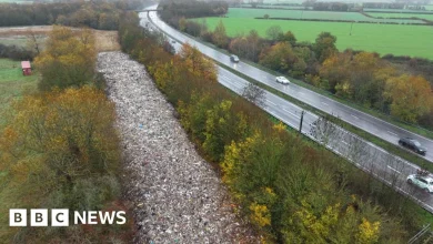 Drone video shows mountain of fly-tipped waste in Oxfordshire