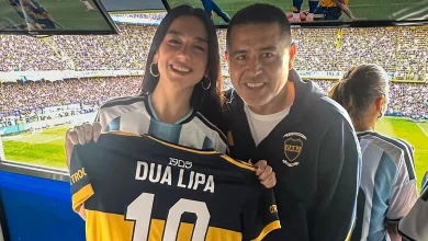 Dua Lipa turns football hipster as she's seen in Argentina kit at La Bombonera